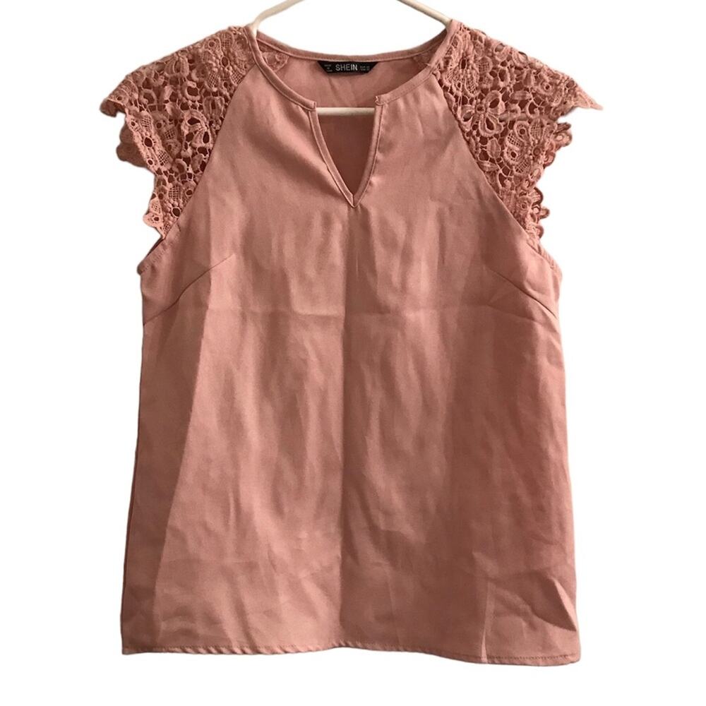 Shein lace sleeve V neck top Size XS